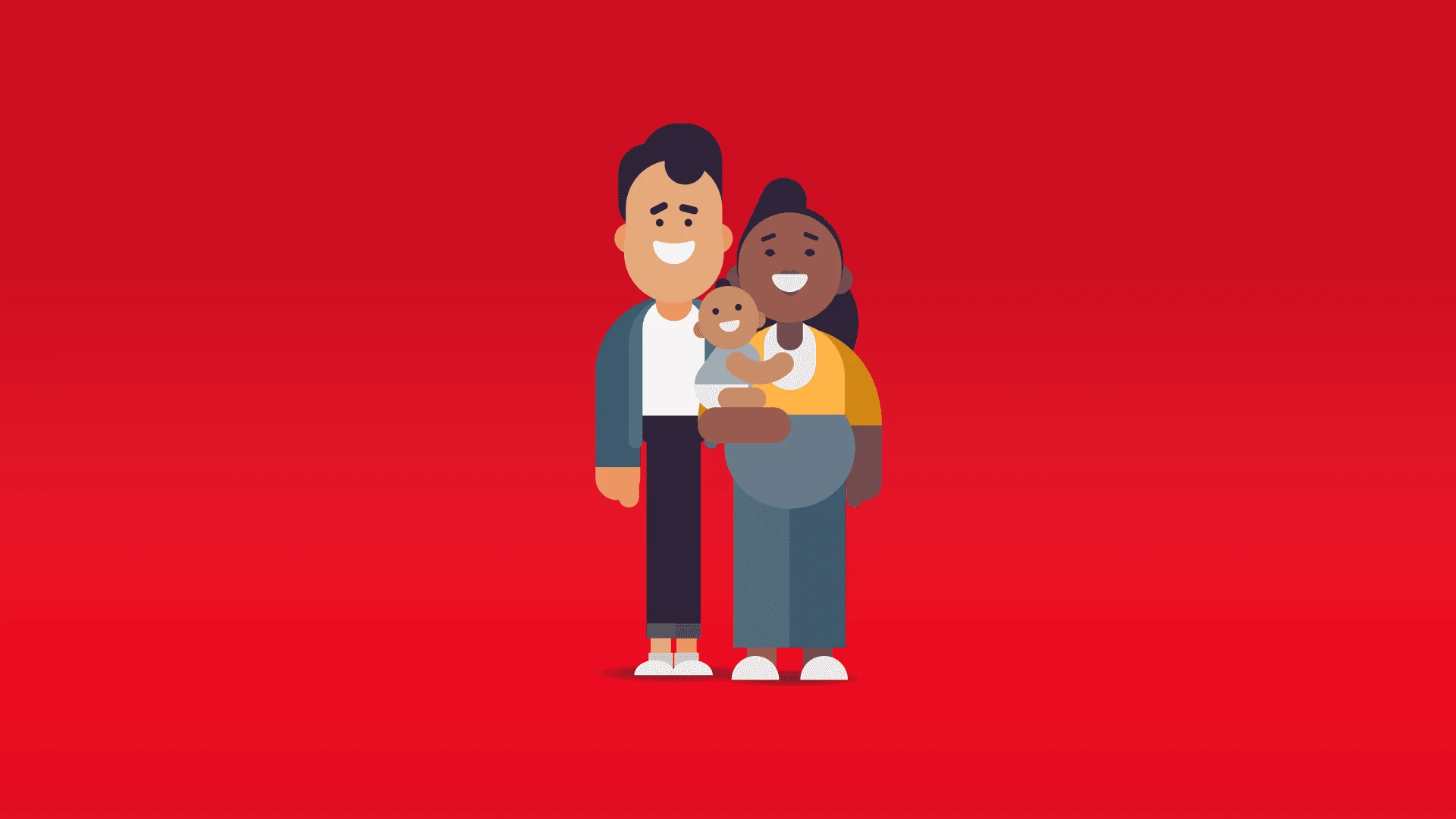 Toyota Lexus animation illustration of two characters against a red background