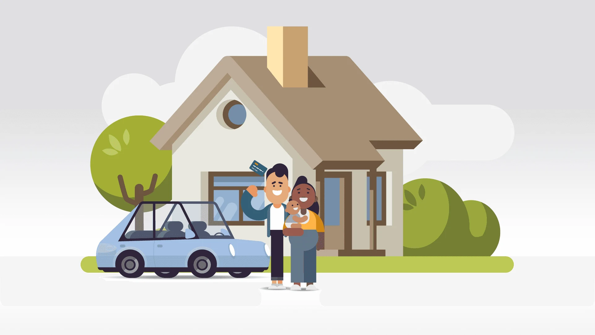 Toyota Lexus storyboard showing a family, home and car